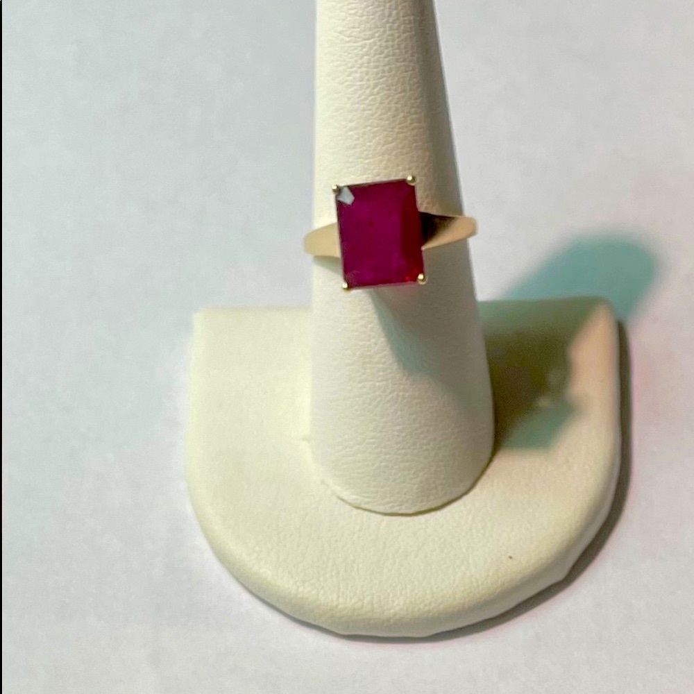 Ruby Solitaire 10k Yellow Gold 8 - Picture 2 of 8